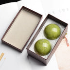 2 Pcs Natural Jade Stone Massage Ball Smooth Round Massager for Hand Foot Jade Massager Health Care Relax Body Massage Tools