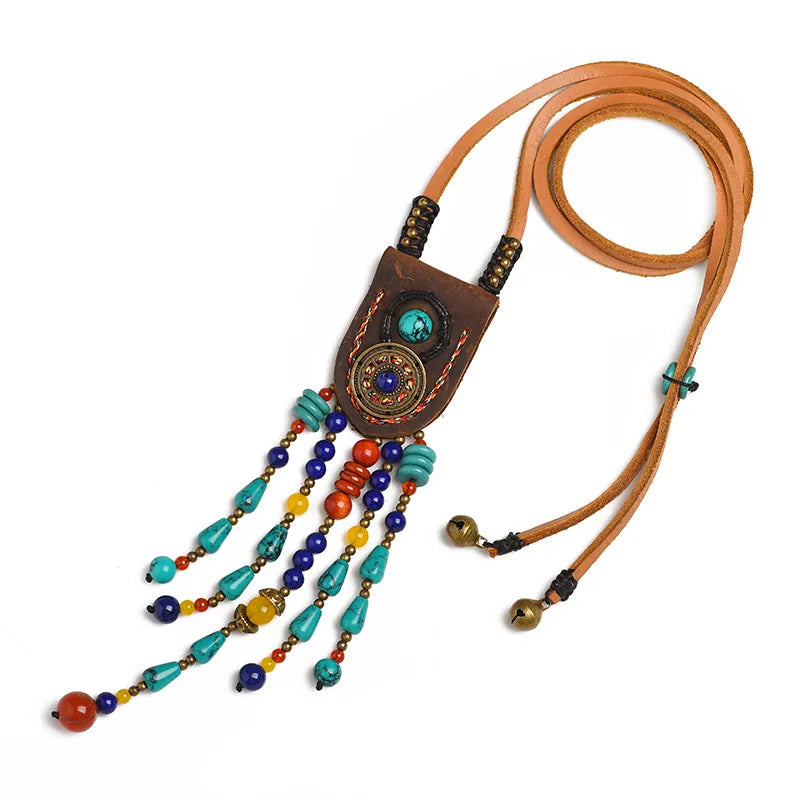 Bohemian Long Tassel Necklace For Women Handmade Vintage Jewelry