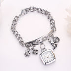 Women's Silver Square Dial Watch - Alloy Bracelet