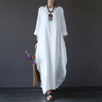 2025 Spring/Summer New Arrival Amazon AliExpress Wish Literary Loose Plus Size Cotton Linen Long Dress