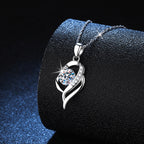 S925 sterling silver necklace with a one-carat moissanite heart-shaped pendant, high-carbon stone, Valentine's Day gift, factory direct sales.