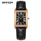 Men's Coffee Silver Rectangular Watch - Roman Numerals