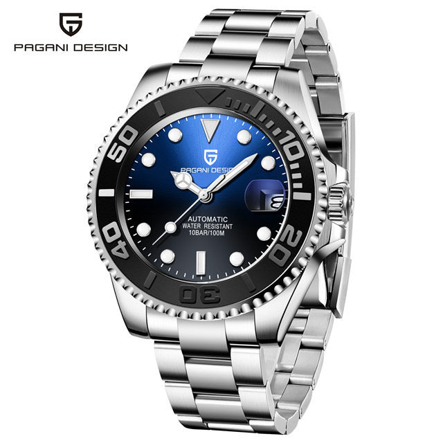 Men's White Automatic Mechanical Watch - Waterproof 100m