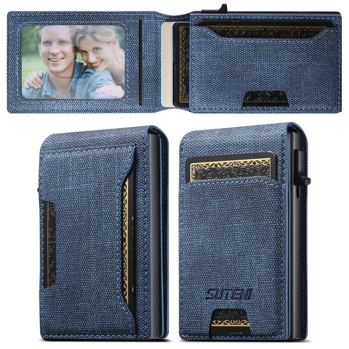 Suteni Brown Pop-Up Card Holder - Photo Frame, Leather