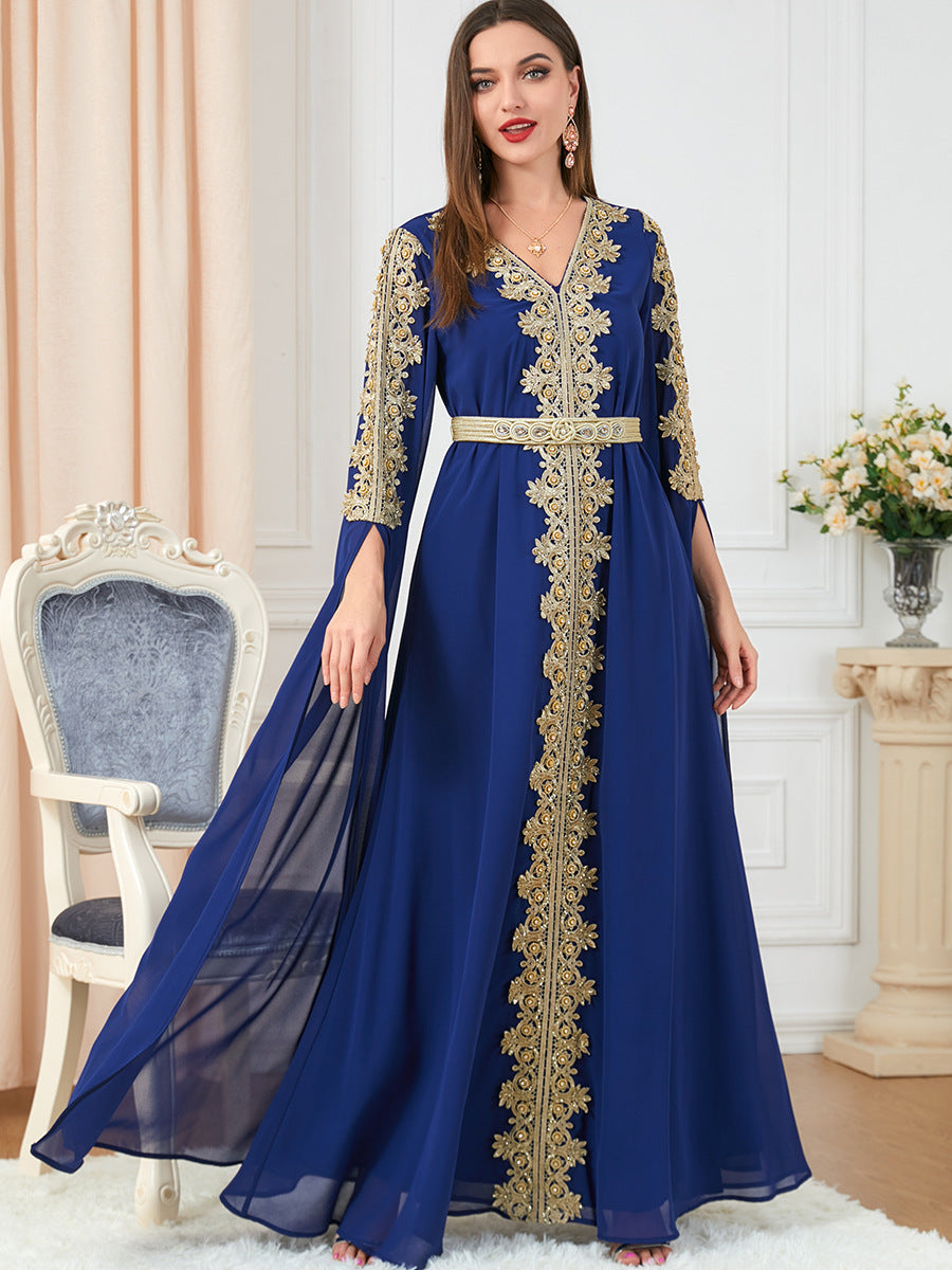 Spliced Sleeve Women's Maxi Dress