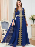 Spliced Sleeve Women's Maxi Dress