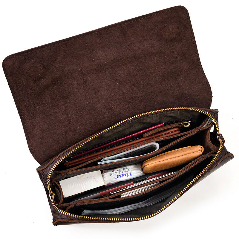 Large Capacity Leather Clutch Bag – Crazy Horse | Aladinae