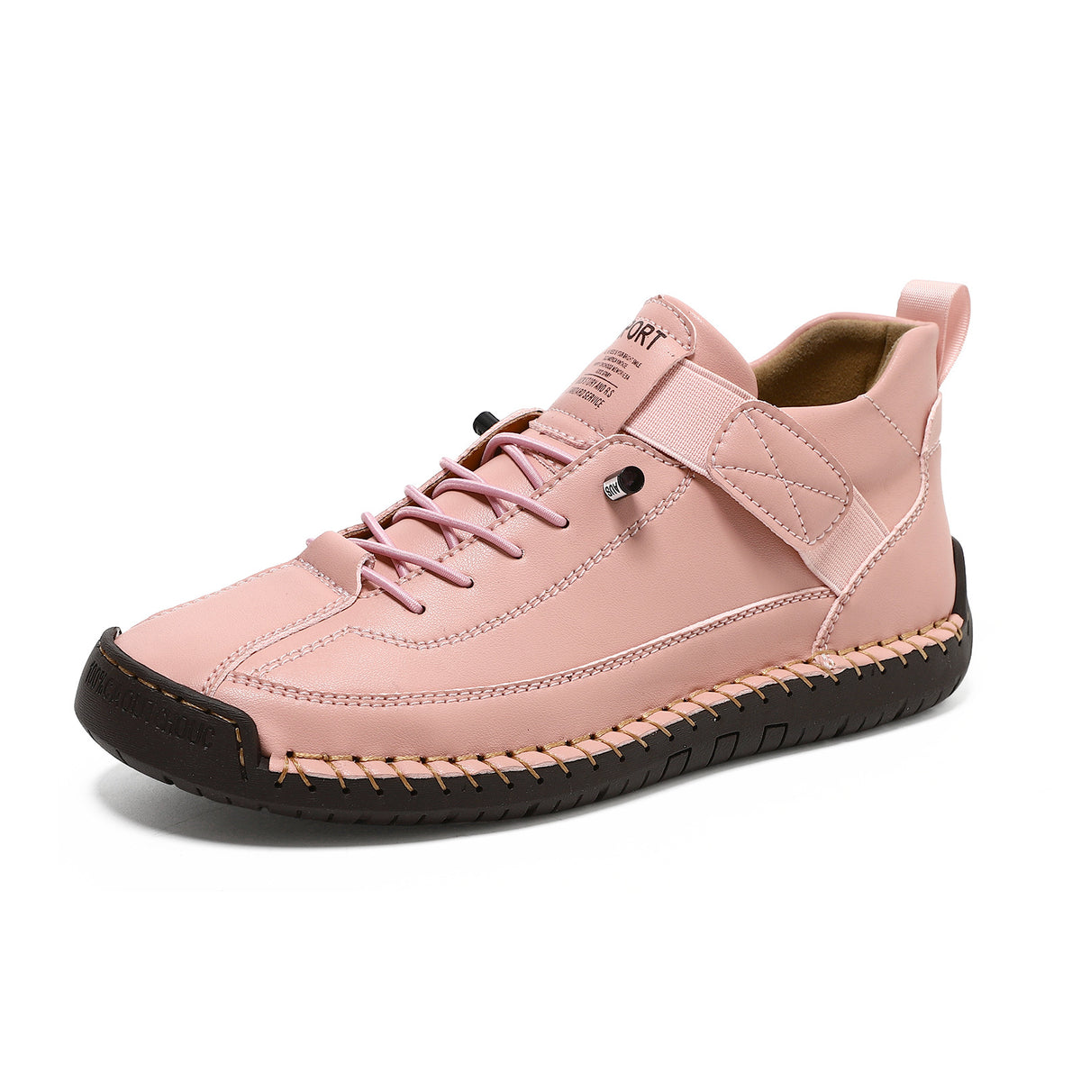 Women's Military Green Flat Boots - Hand-Stitched
