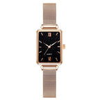 Women's Pink Square Dial Watch - World Time, Magnet Buckle