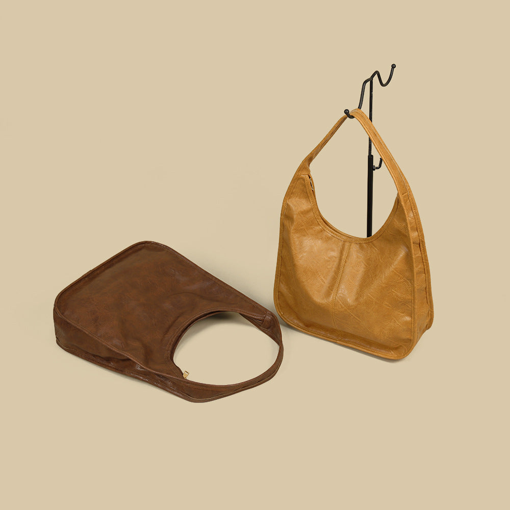 Retro Textured Shoulder Bag