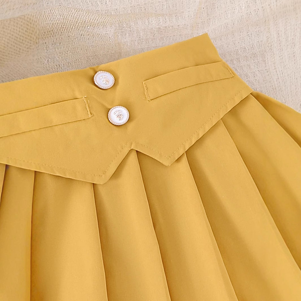 Cross-border European and American summer hot-selling girls suits, small and medium-sized children's flying sleeve short-sleeved tops, pleated skirt two-piece suits