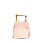 New genuine leather plain weave handbag imported cowhide commuter basket bucket bag wooden handbag messenger bag for women