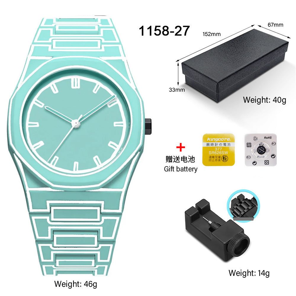 Women's Large Dial Candy Color Watch - Plastic Strap