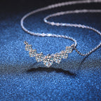 S925 sterling silver pendant for women, plated with Pt950, featuring a 1.7-carat D-color moissanite design inspired by the Seven Princesses necklace, in a traditional Chinese style.