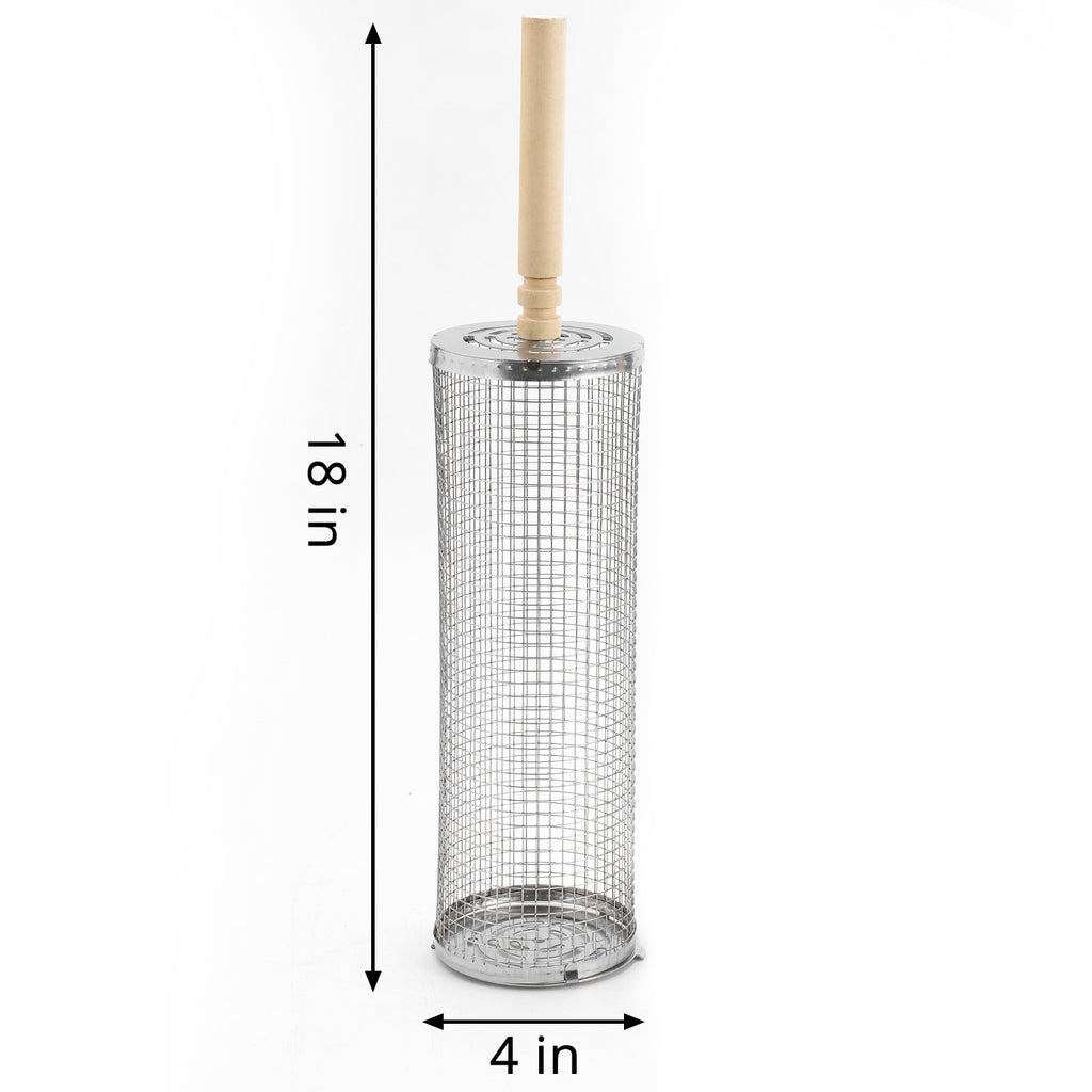 Amazon Rolling BBQ Basket Outdoor BBQ Grill Basket 304 Stainless Steel Perforated BBQ Tube BBQ Net