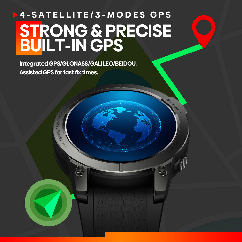 Men's Orange AMOLED GPS Smart Watch - Bluetooth Call