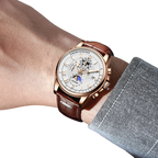 Men's Moon Phase Chronograph Watch – Quartz | Aladinae
