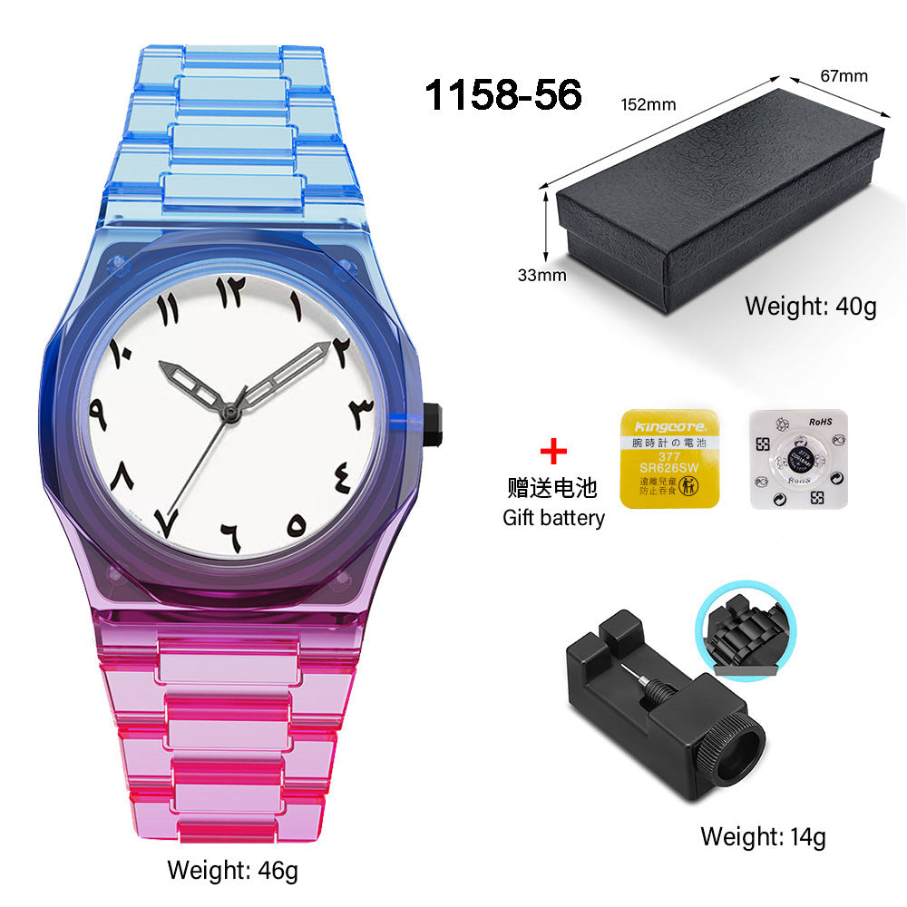 SHUAIKE new personality fashion large dial women's watch candy color trend fashion watch decorative color watch