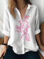 Cat cross-border Amazon European and American women's 3D printed floral pattern long-sleeved shirt women's fashion tops
