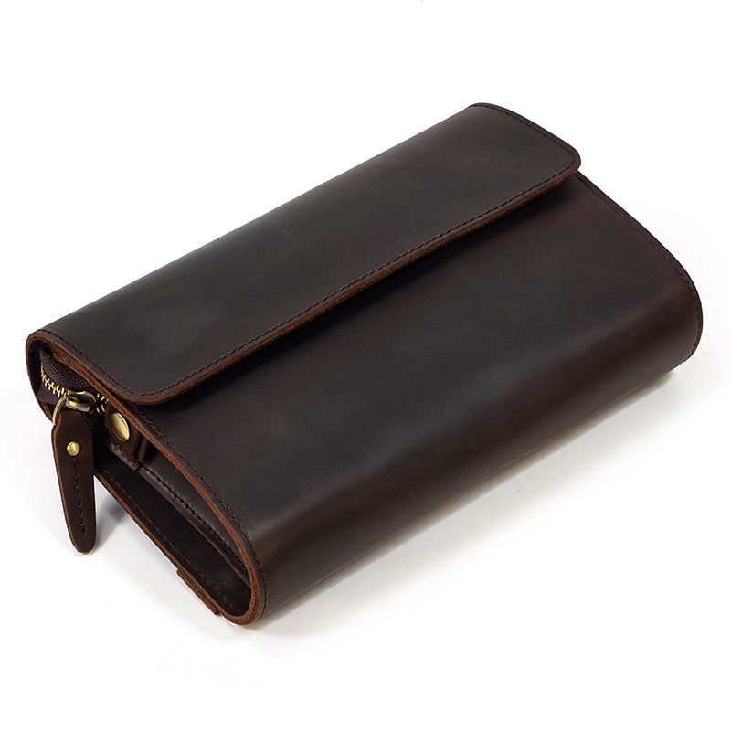 Large Capacity Leather Clutch Bag – Crazy Horse | Aladinae