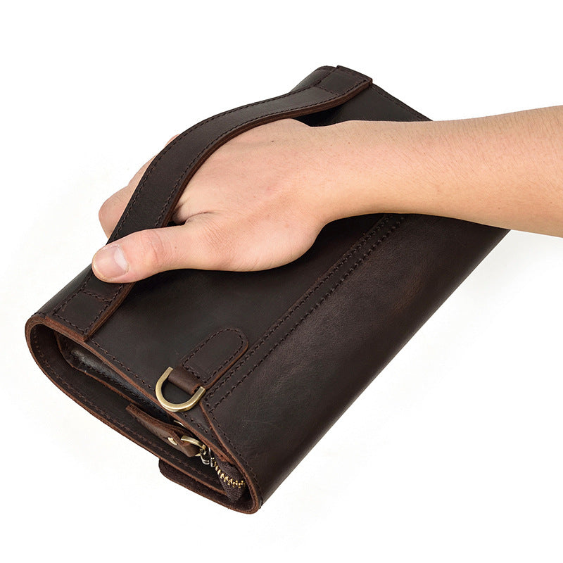 Large Capacity Leather Clutch Bag – Crazy Horse | Aladinae