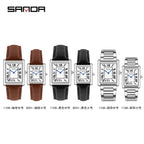 Silver Rectangular Couple's Watch - Roman Numerals, Waterproof