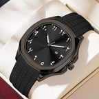 Men's Arabic Dial Sports Watch – Silicone Strap & Quartz | Aladinae