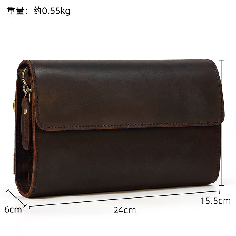 Large Capacity Leather Clutch Bag – Crazy Horse | Aladinae