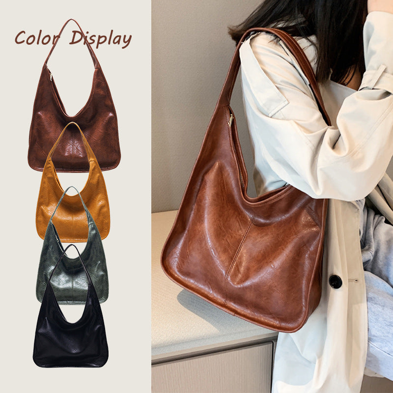 Retro Textured Shoulder Bag