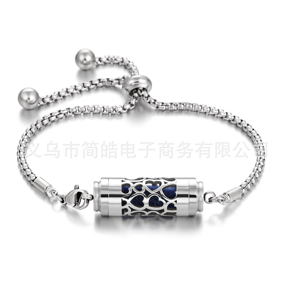 Stainless steel aromatherapy bracelet bracelet essential oil perfume diffuser bracelet adjustable titanium steel bracelet couple jewelry