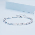 Aifle simple original sterling silver s925 chain zircon bracelet platinum-plated simple round ring bracelet