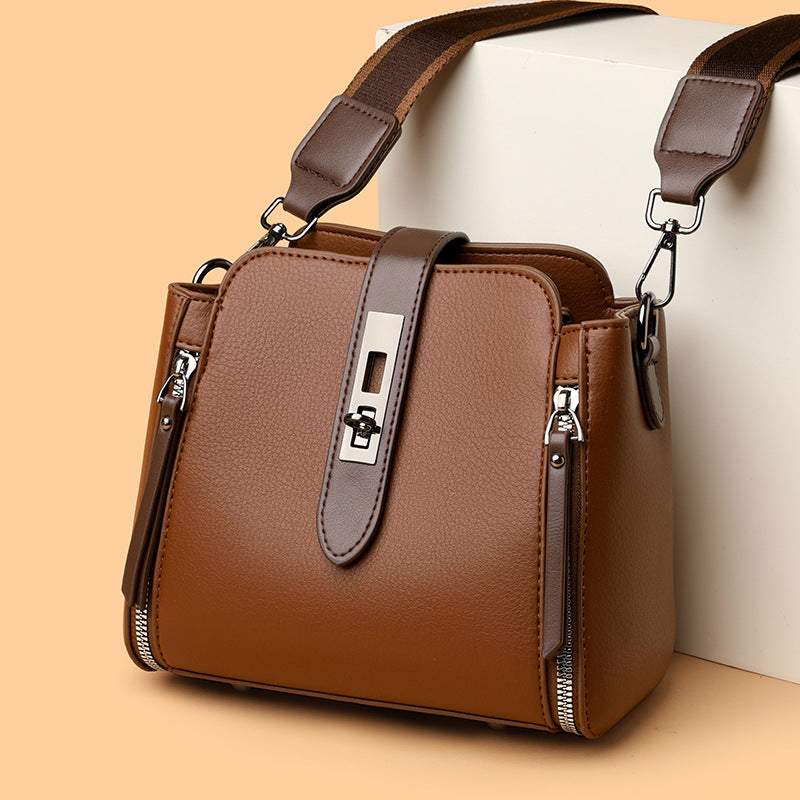 Cross-border niche high-end bucket bag for women 2025 spring new style fashionable all-match handbag trendy shoulder messenger bag