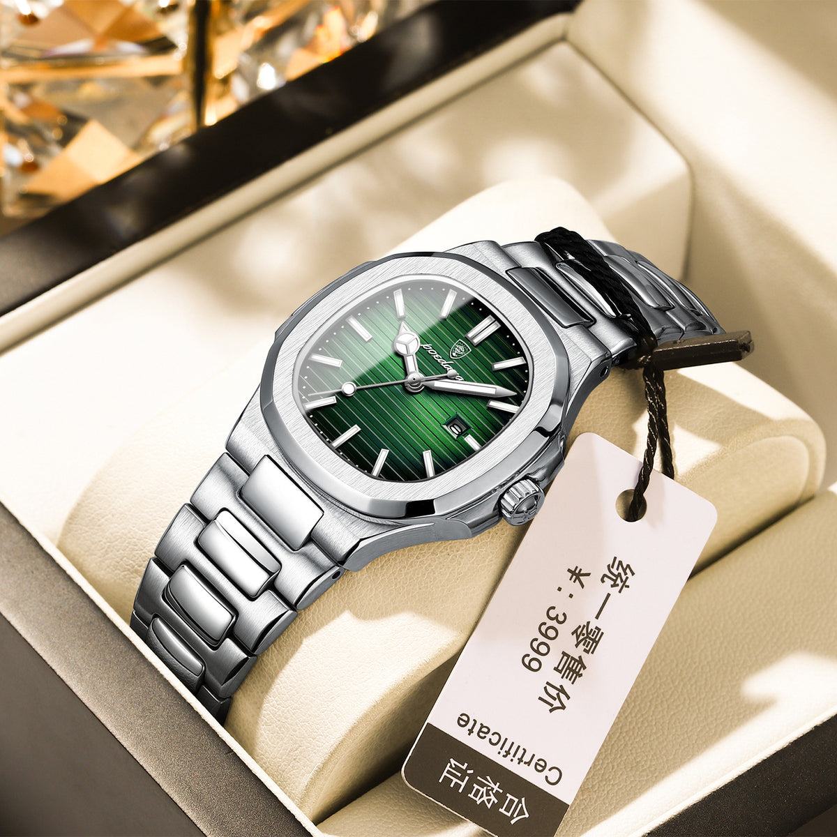 Women's Gold Blue Quartz Watch - Steel Band, Waterproof