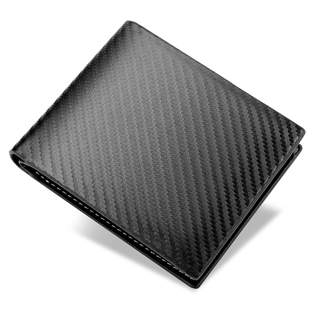 Men's Black Horizontal Wallet - Zipper, PU Leather