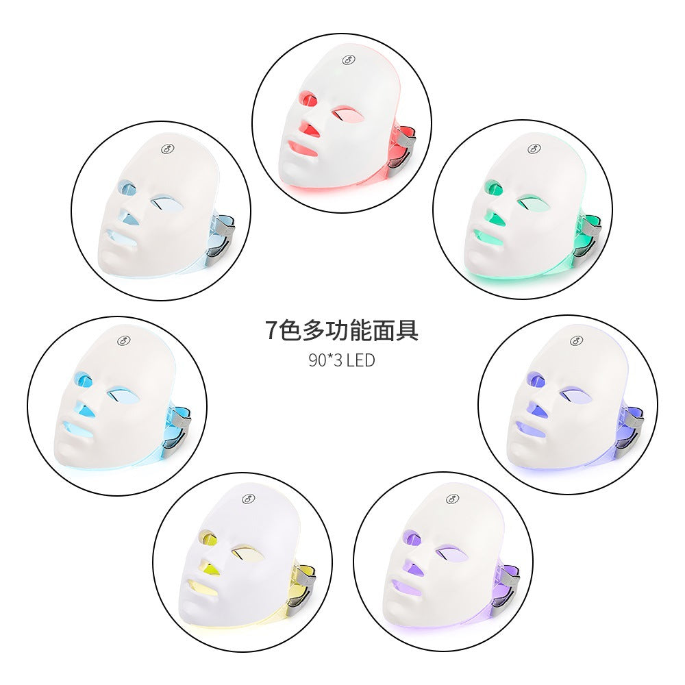 Cross-border rechargeable manual touch test led beauty mask colorful photon skin rejuvenation beauty instrument facial mask instrument