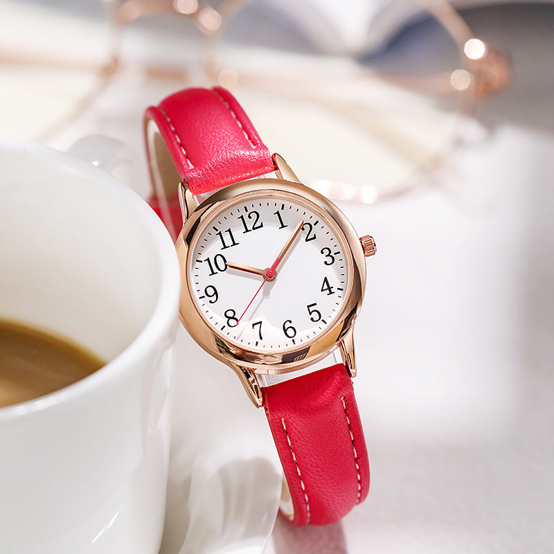 Cross-border foreign trade new simple digital fashion women's quartz watch small belt ladies watch women's watch