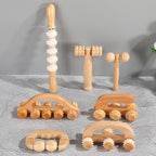 Factory direct supply wooden massager wholesale manual roller massage tool portable meridian dredging massager