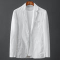 Men's White Linen Slim Fit Blazer | Aladinae