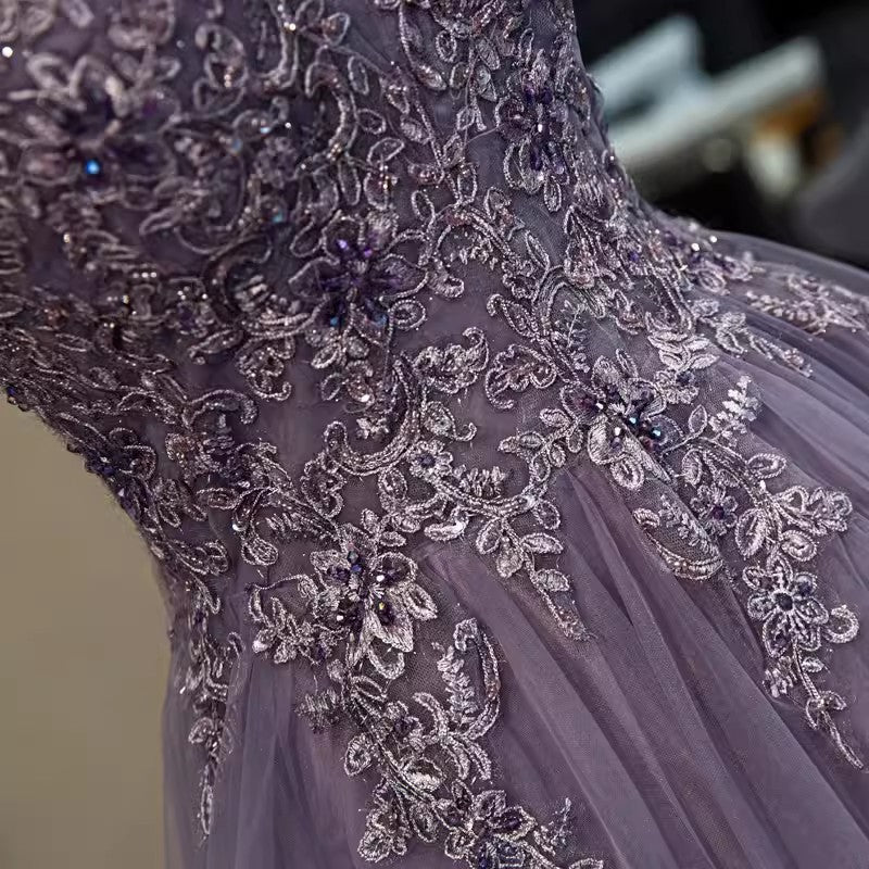 Women's V-Neck Evening Gown with Spaghetti Straps