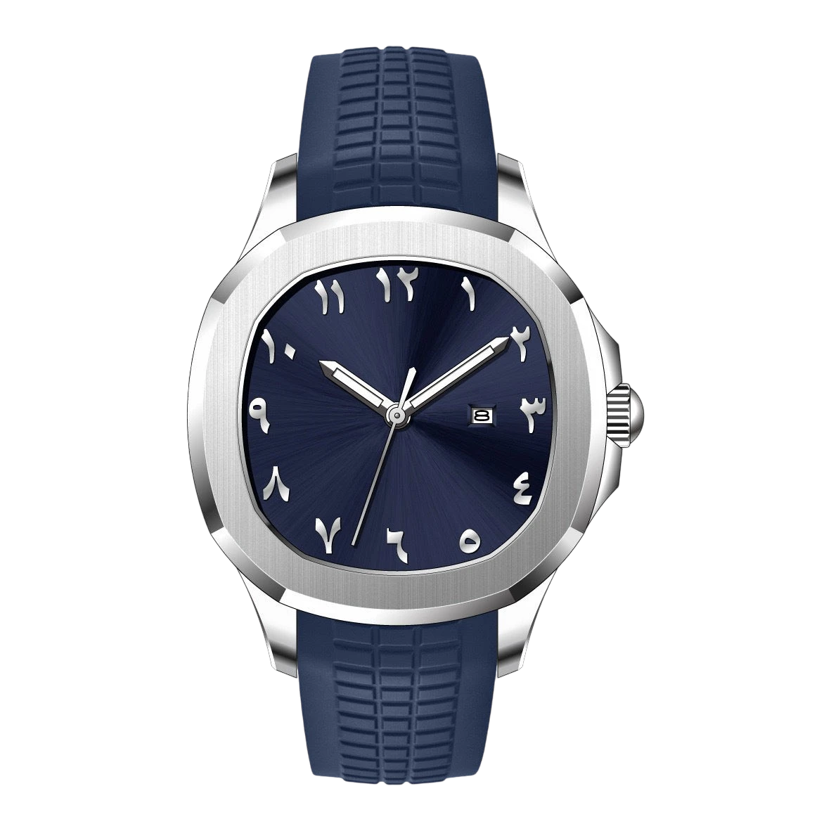 Men's Arabic Dial Sports Watch – Silicone Strap & Quartz | Aladinae
