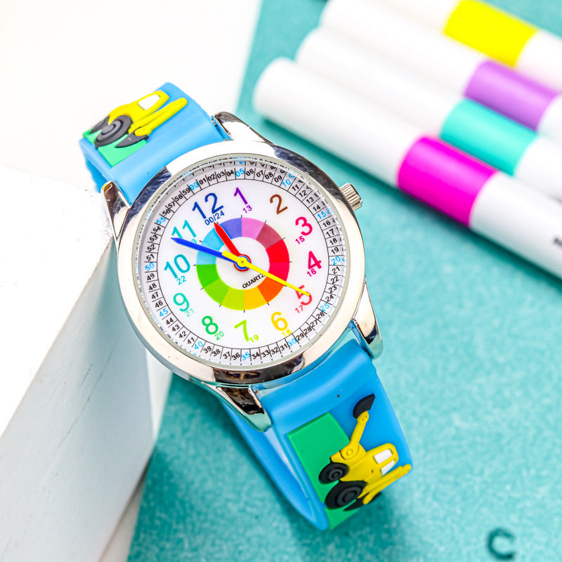 Kids' Black Quartz Watch - Waterproof, 34mm