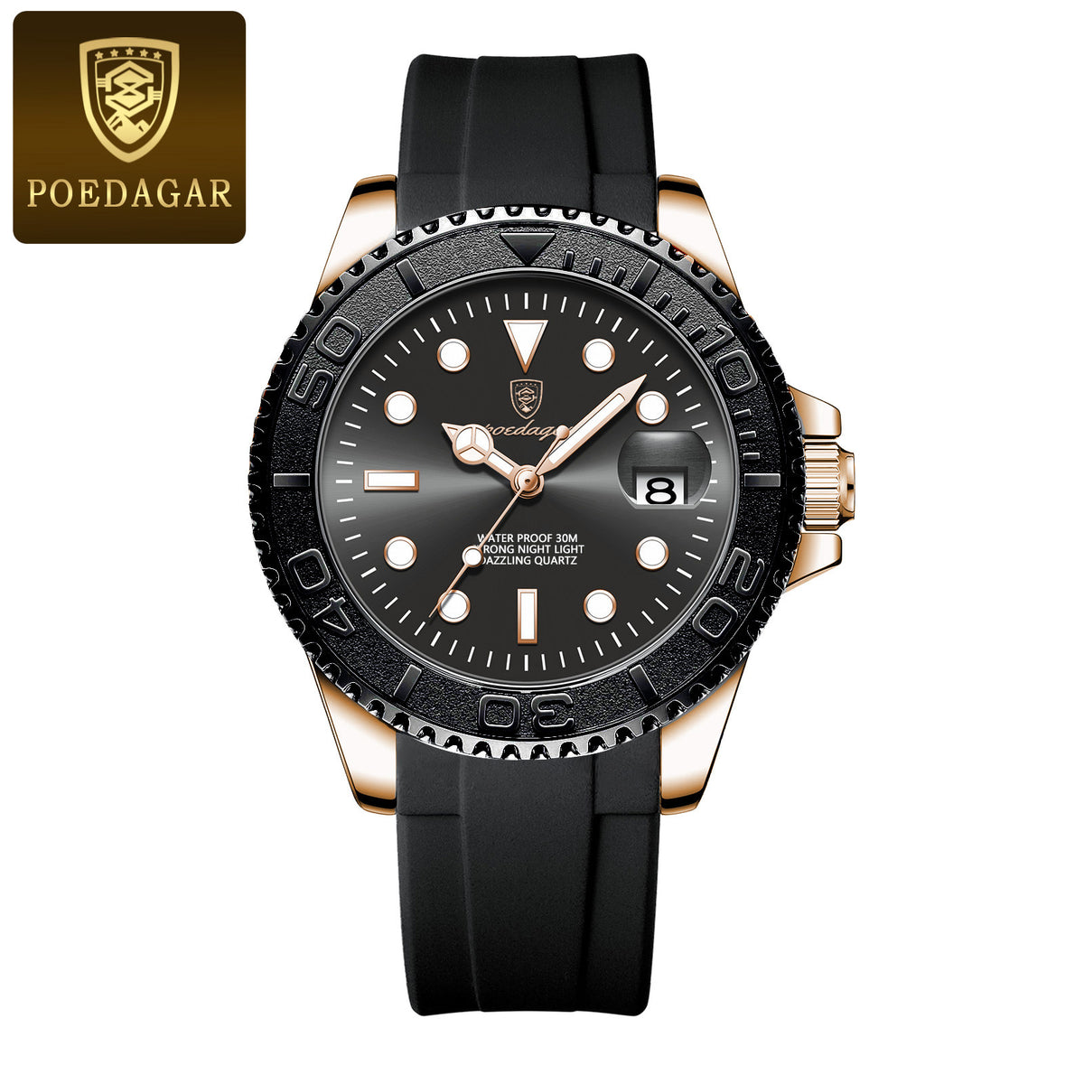 Men's Gray Quartz Watch - Waterproof, Steel Strap