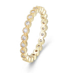 European and American ins simple micro-paved zircon stacked versatile ring s925 sterling silver geometric round full diamond ring bracelet