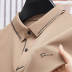 Men's Black Anti-Wrinkle Seamless Polo Shirt | Aladinae