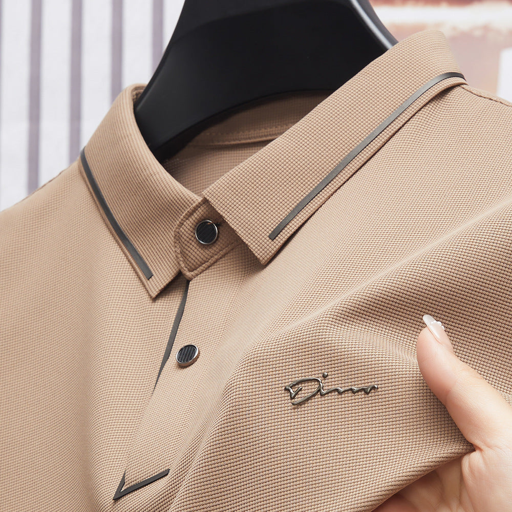 Men's Black Anti-Wrinkle Seamless Polo Shirt | Aladinae