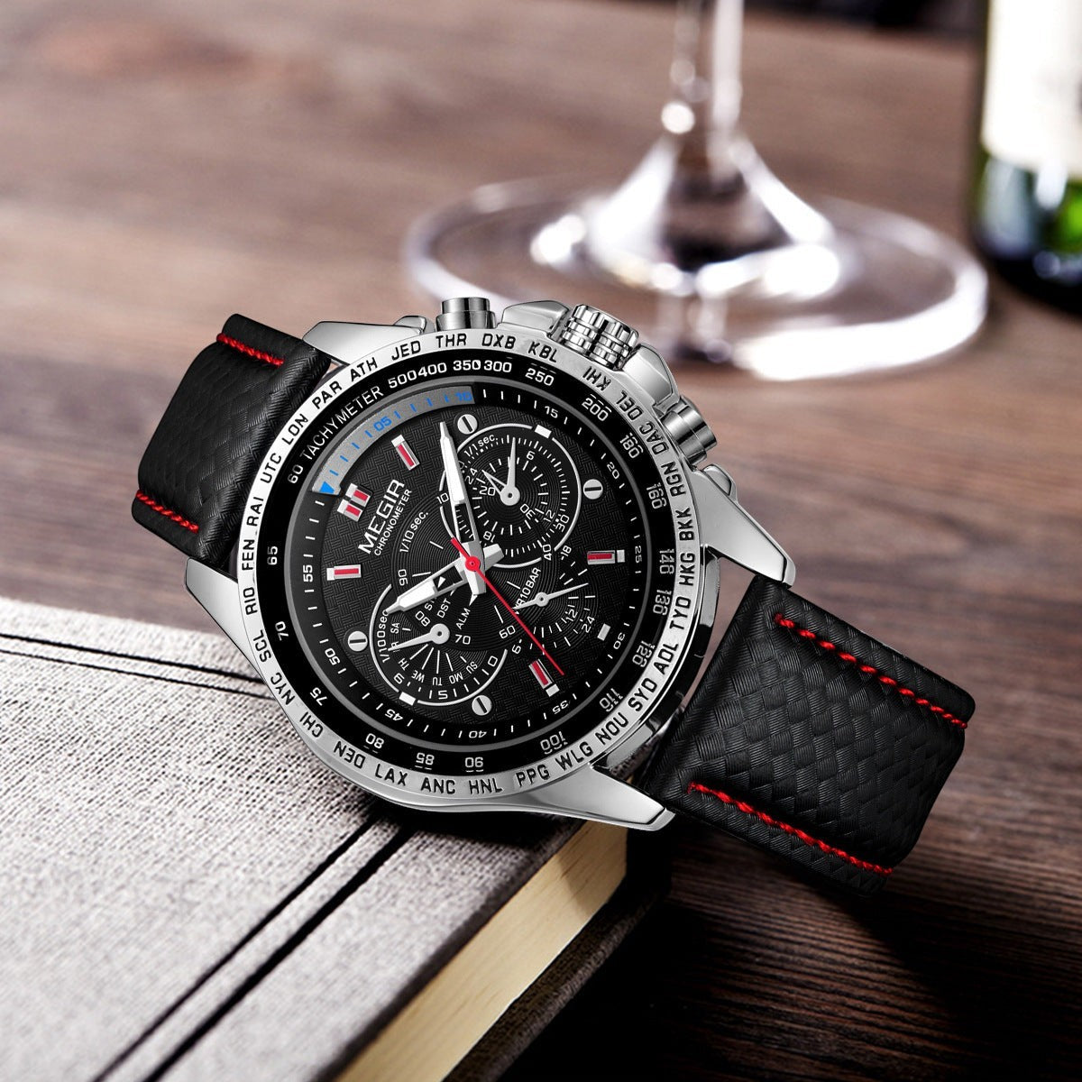 MEGIR Men's Sports Watch, Black | Aladinae