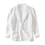Men's 100% Linen Casual Blazer – White | Aladinae