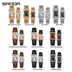 Men's Coffee Silver Rectangular Watch - Roman Numerals