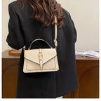Retro bag women solid color autumn and winter women's bag 2024 new style fashion casual simple shoulder handbag crossbody small square bag