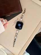 Copper Chain Pearl Metal Watch Strap - Apple Watch Compatible